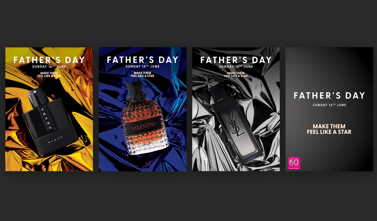 Social carousel ad for Superdrug Father's Day campaign.