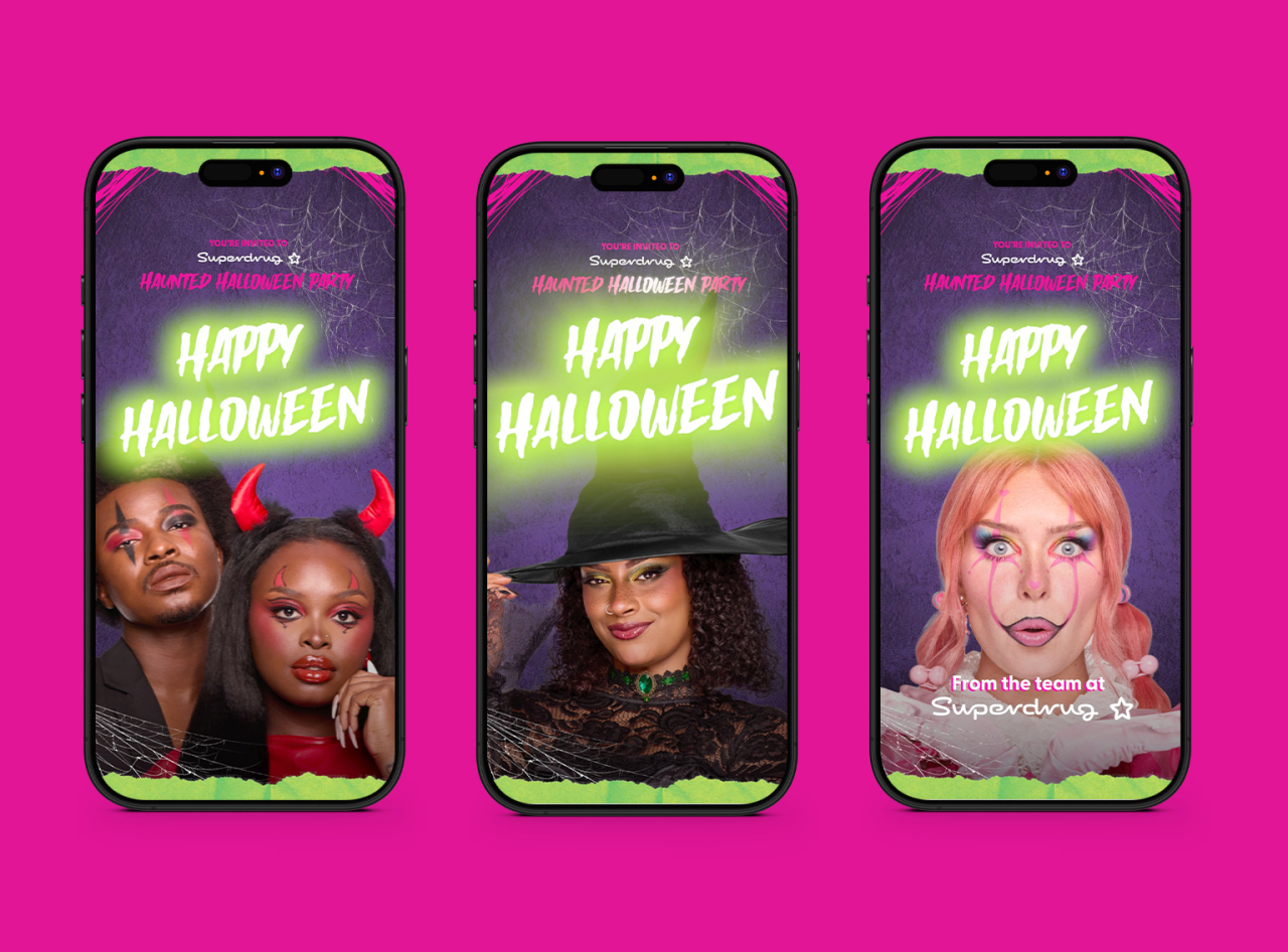 Superdrug App Halloween promotional ad.