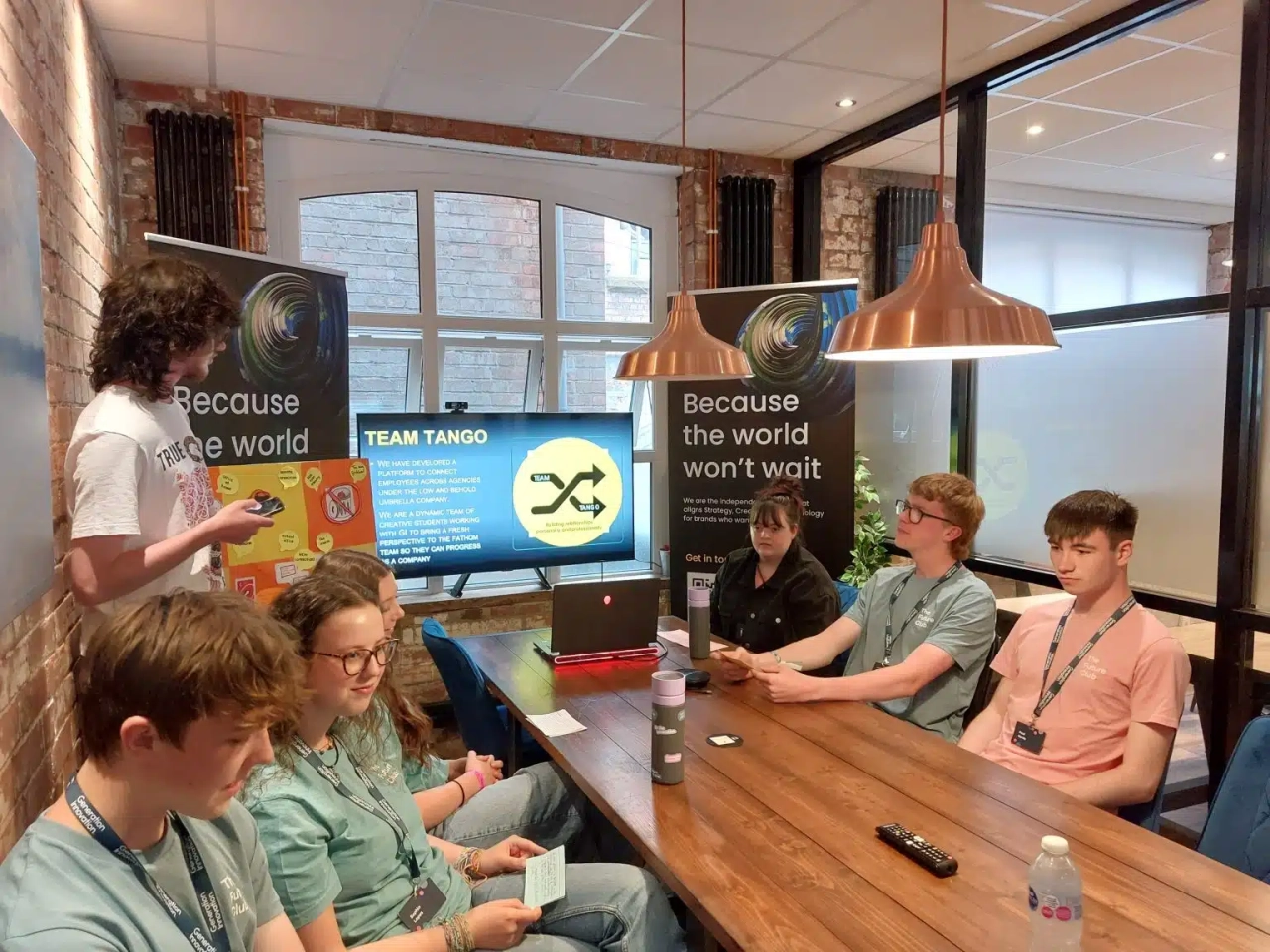 People meeting around a table.