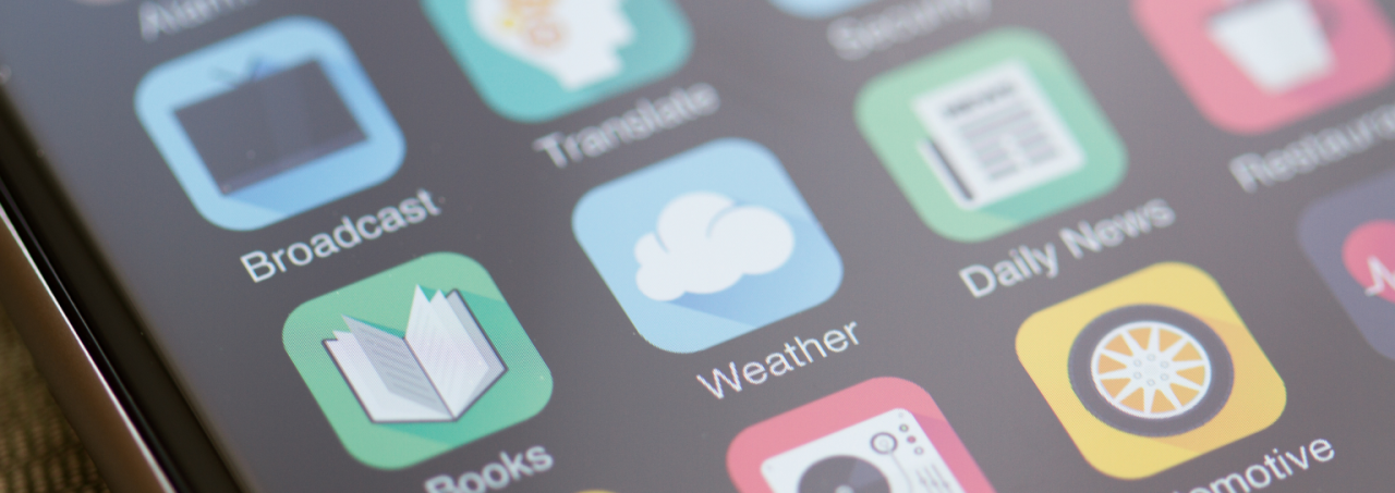 A range of applications icons shown on an iPhone.